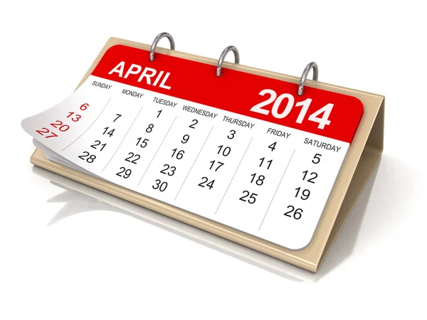 Календар квітня — стокове фото