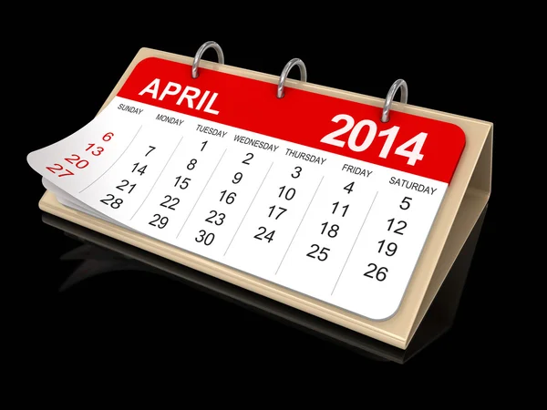 Calendario abril — Foto de Stock