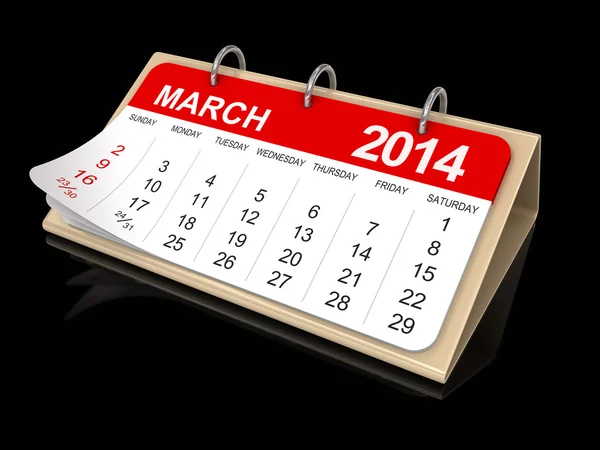Календар березня — стокове фото