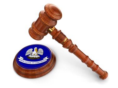 louisiana bayrağı ile tahta tokmak