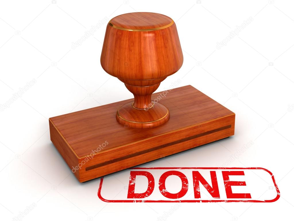 Completed stamp Isolated on white background