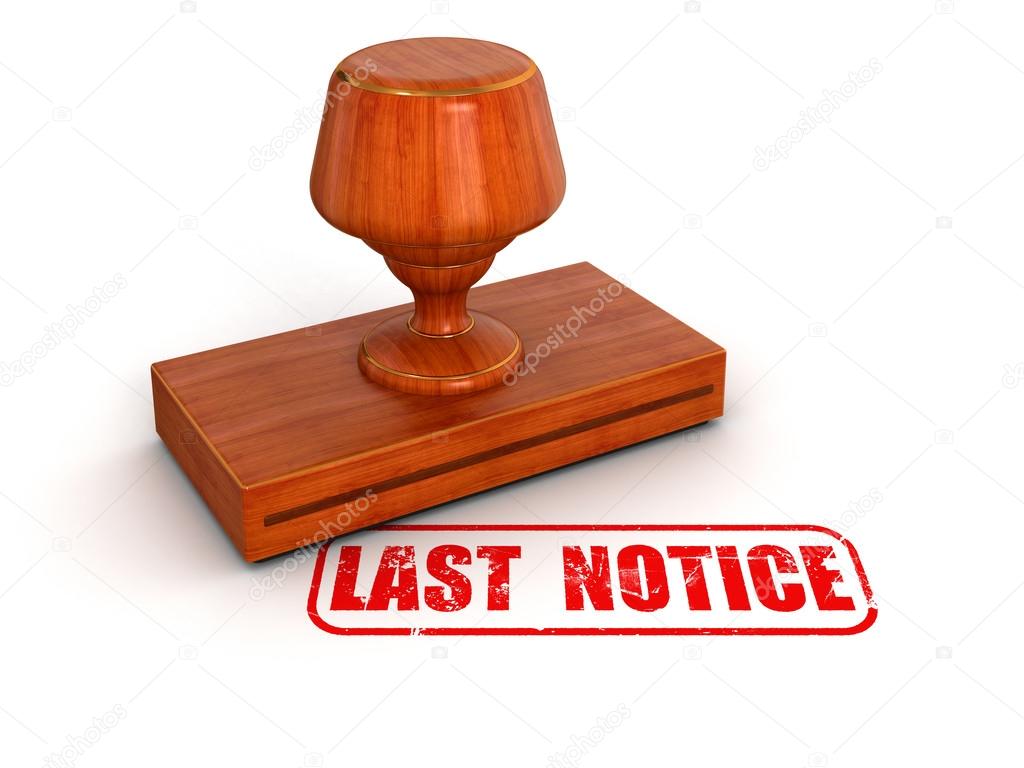 Final notice stamp Isolated on white background