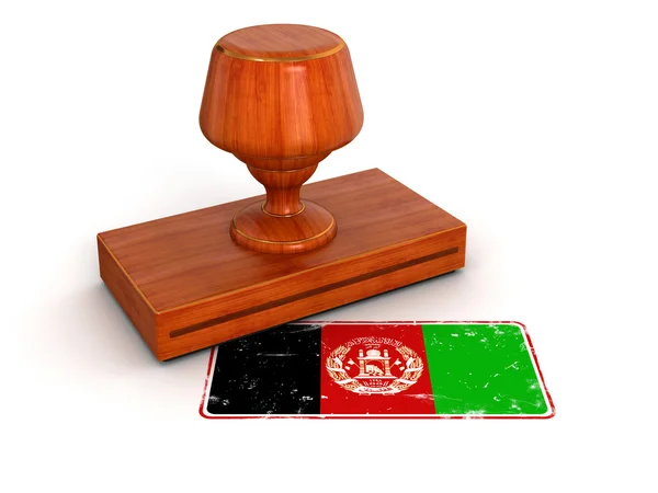 Afghanistan-Flagge mit Stempel — Stockfoto