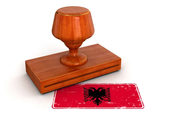 Carimbo de borracha Bandeira Albânia — Fotografia de Stock