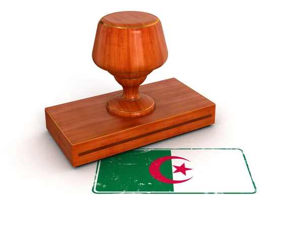 Algerien-Flagge mit Stempel — Stockfoto