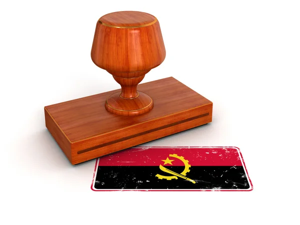 Angola-Flagge mit Stempel — Stockfoto