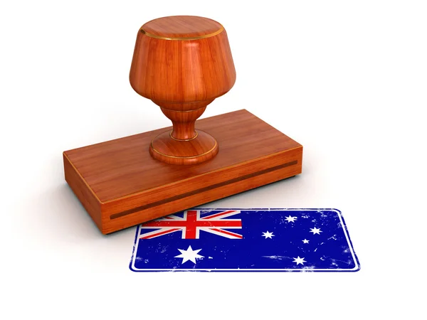 橡皮戳澳大利亚国旗 — 图库照片