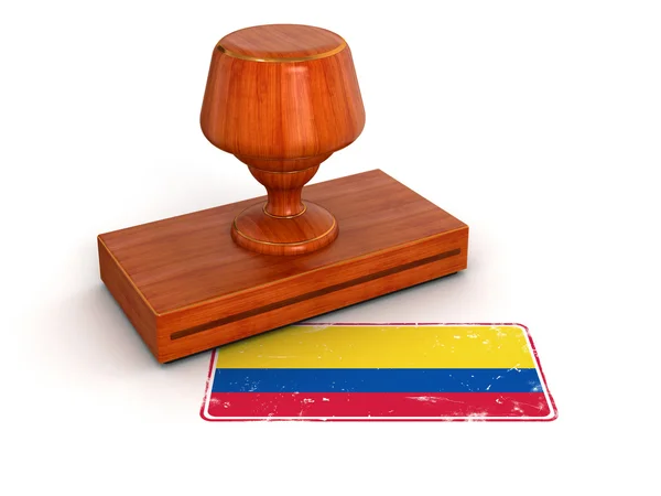 橡皮戳哥伦比亚国旗 — 图库照片