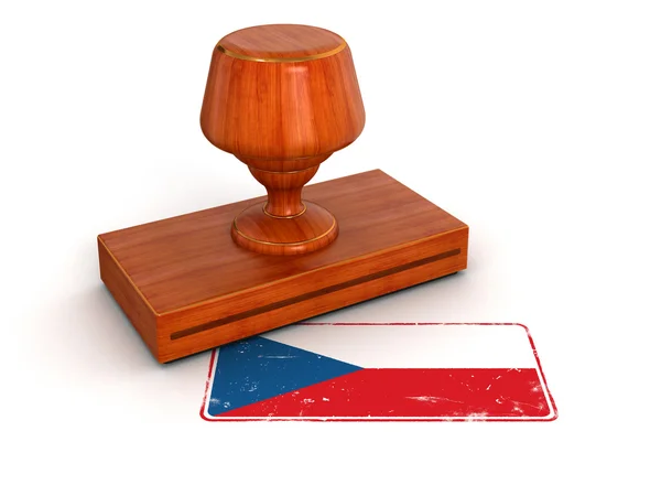 Razítko Česká republika vlajka — Stock fotografie