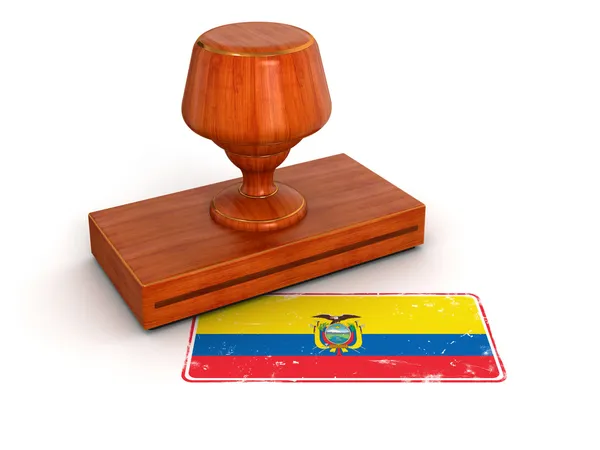 橡皮戳厄瓜多尔国旗 — 图库照片