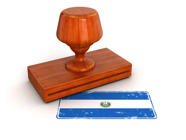 Rubber Stamp El Salvador flag — Stock Photo, Image