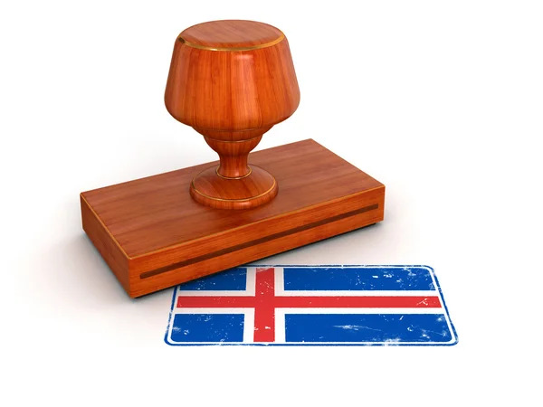 Gumibélyegző Izland lobogója — Stock Fotó