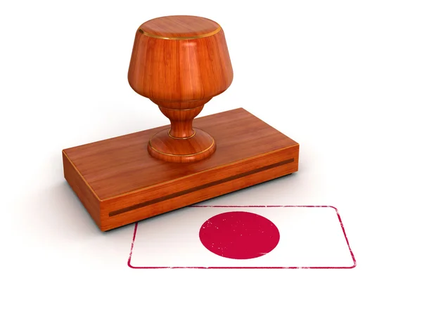 Флаг Японии с резиновой маркой — стоковое фото