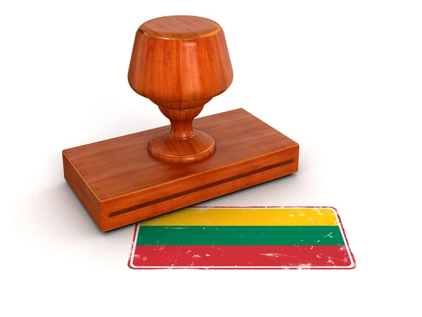 Rubber Stamp Lithuania flag — Stock Photo, Image