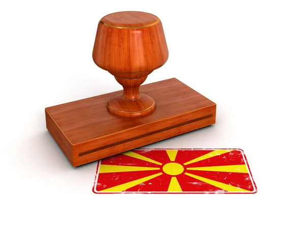 Carimbo de borracha bandeira Macedónia — Fotografia de Stock