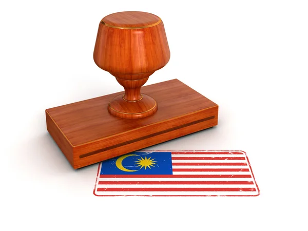 Gummistämpel malaysia flagga — Stockfoto