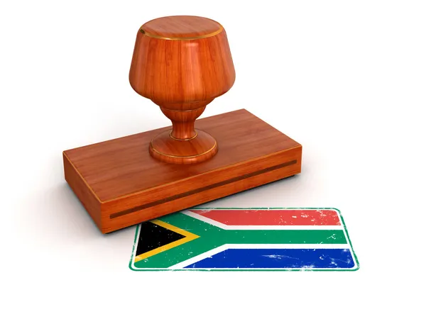 Rubber stempel Zuid-Afrika vlag — Stockfoto