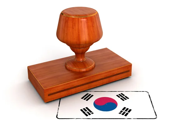 Rubber stempel Zuid-korea vlag — Stockfoto