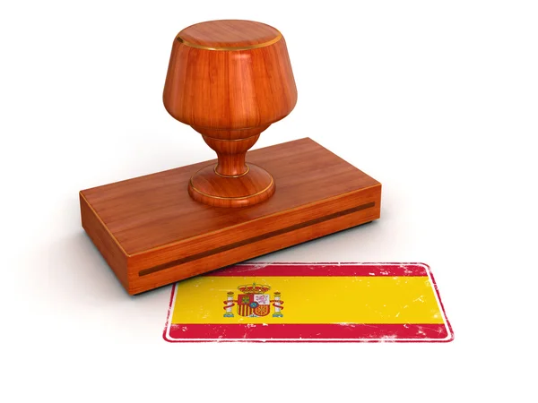 Gummimarke spanische Flagge — Stockfoto