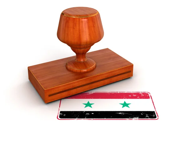 Carimbo de borracha bandeira Síria — Fotografia de Stock