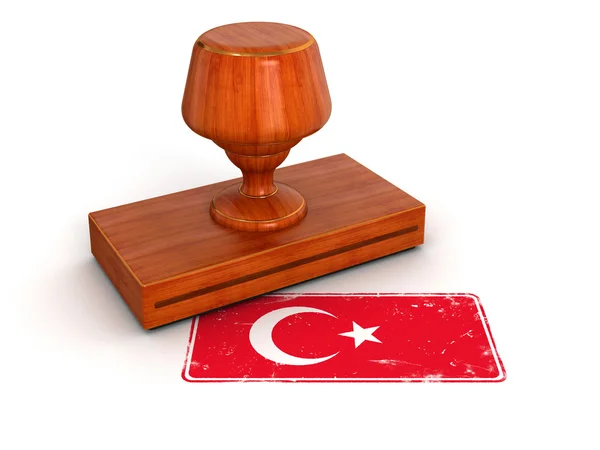 Flaga Turcji pieczątka — Zdjęcie stockowe