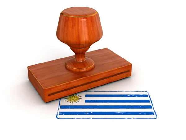 橡皮戳乌拉圭国旗 — 图库照片