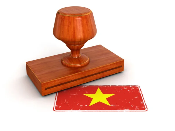 Lastik damga vietnam bayrağı — Stok fotoğraf
