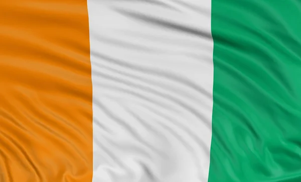 Flying Flag of Cote d'Ivoire — Stock Photo, Image