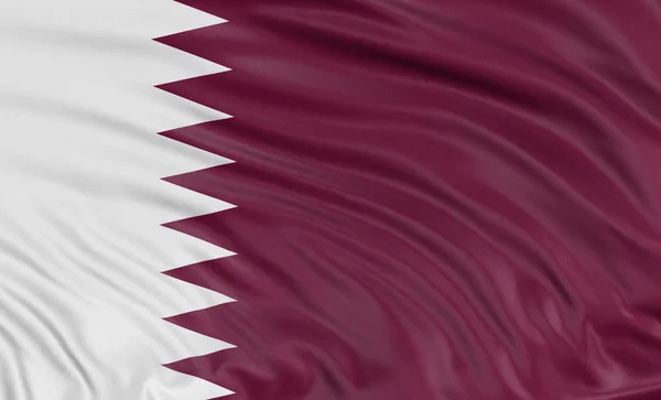 Katarská vlajka卡塔尔的旗子 — 图库照片