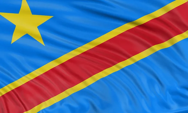 Democratic Republic of the Congo Flag — Stock Photo, Image