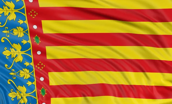 Valencia city flag in Spain — Stock Photo, Image