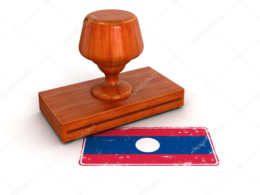 Rubber Stamp Laos flag