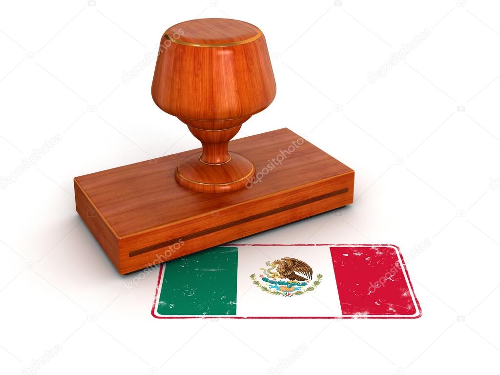 Rubber Stamp Mexico flag