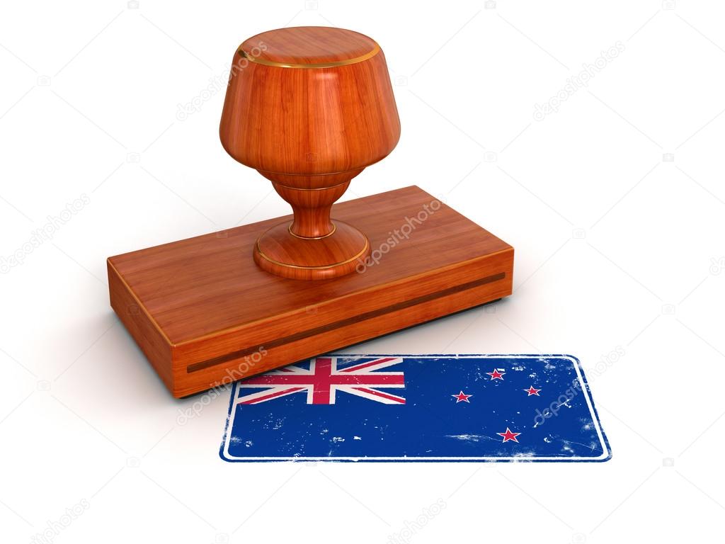 Rubber Stamp New Zealand flag