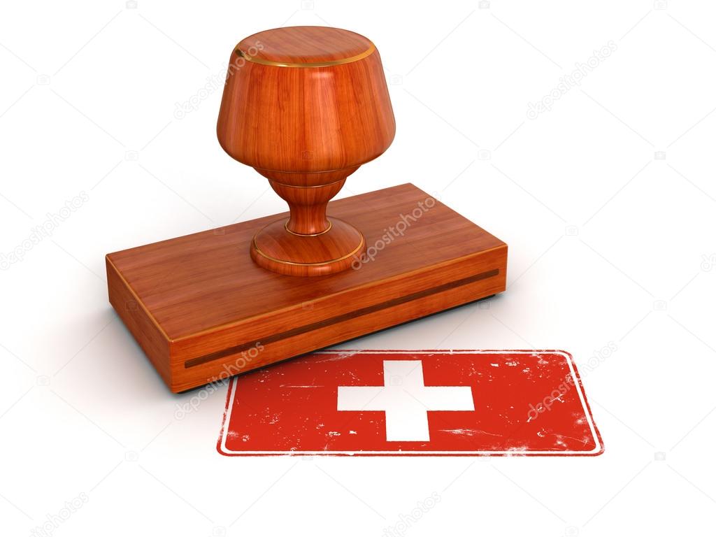 Rubber Stamp Switzerland flag