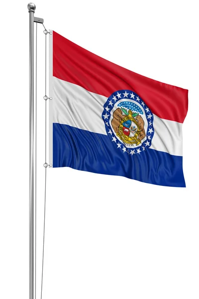 Wapperende vlag van Verenigde Staten staat missouri — Stockfoto