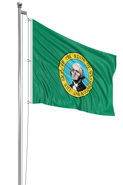 Bandeira ondulante do estado dos EUA Washington — Fotografia de Stock