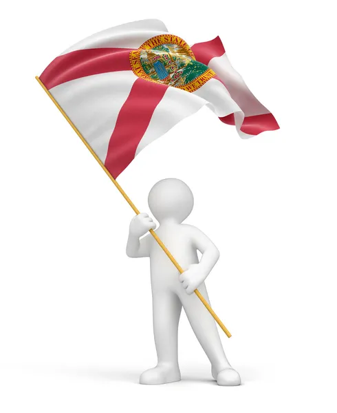 Hombre y bandera del estado de Florida — Foto de Stock