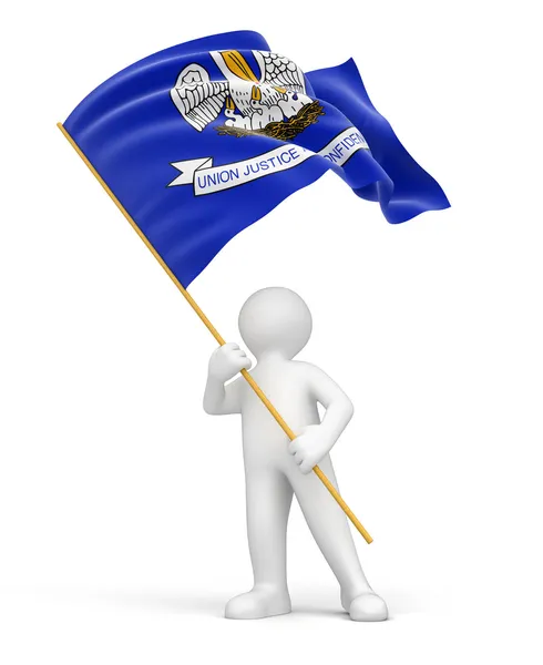 Man and Louisiana state flag — Stock Photo, Image