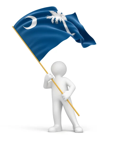 Mężczyzna i południe stanu Karolina flag — Zdjęcie stockowe