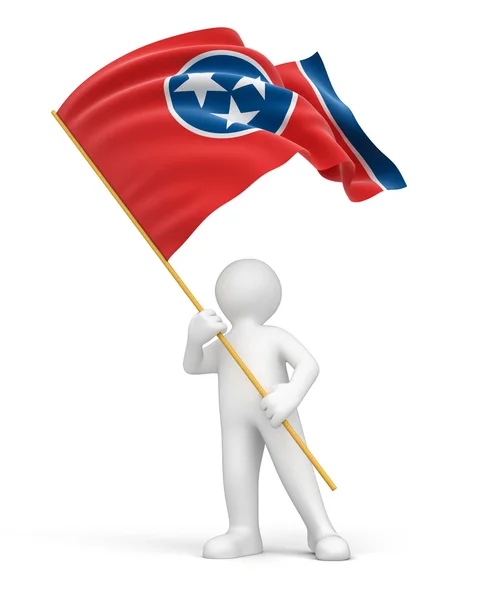 Man and Tennessee state flag — Stock Photo, Image