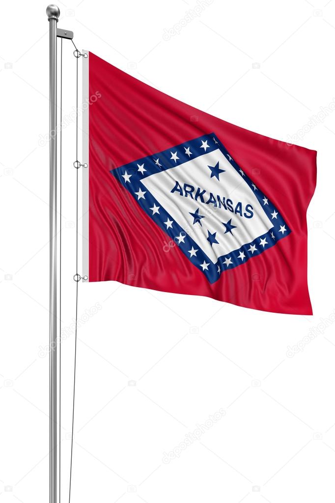 Waving Flag of USA state Arkansas