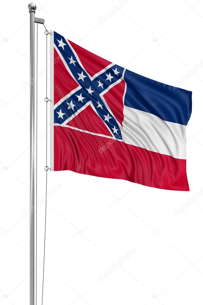 Waving Flag of USA state Mississippi