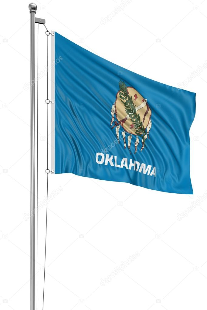 Waving Flag of USA state Oklahoma
