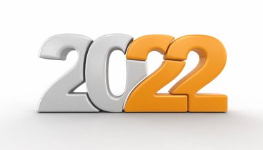 Yeni yıl 2022. Kırpma yolu ile resim.