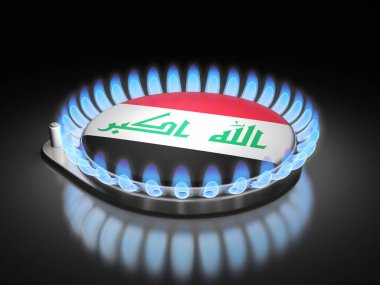 Irak bayrağının siyah olduğu gaz ocağı.
