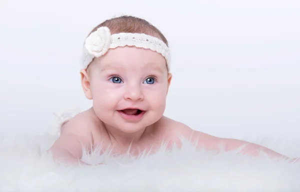여자 행복 한, 웃는 아기 — 스톡 사진