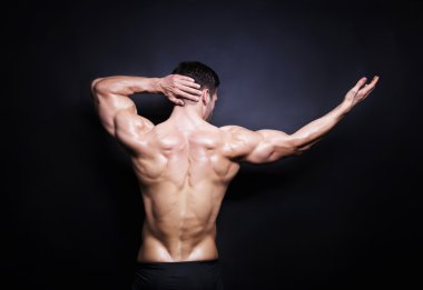 Muscular male back clipart