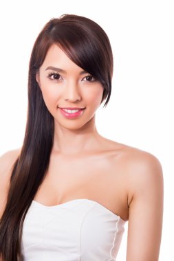 Asya Güzeli beyaz izole