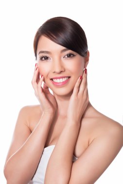 Asya Güzeli beyaz izole